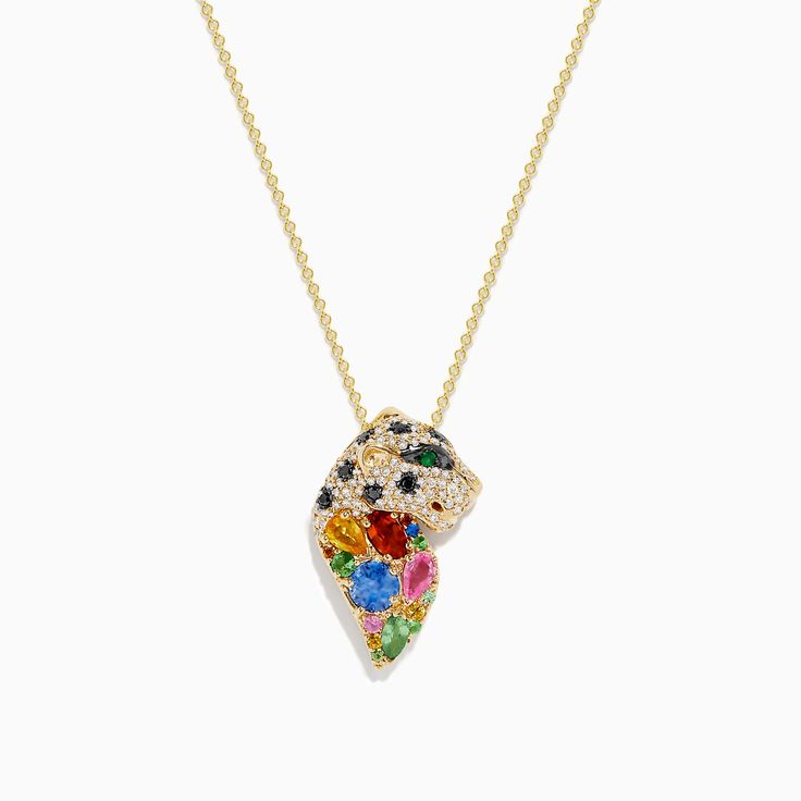 Effy Signature 14K Yellow Gold Multi Sapphire and Diamond Pendant Luxury 14k Gold Multicolor Jewelry, Fine Jewelry Multi-stone Yellow Gold Jewelry, Gold Plated Yellow Gold Multi-stone Jewelry, Multicolor 14k Gold Jewelry With Multi-stone, Gold Multi-stone 14k Gold Jewelry, 14k Gold Multi-stone Jewelry, 14k Gold Multi-stone Pendant Jewelry, Multi Sapphire, Effy Jewelry