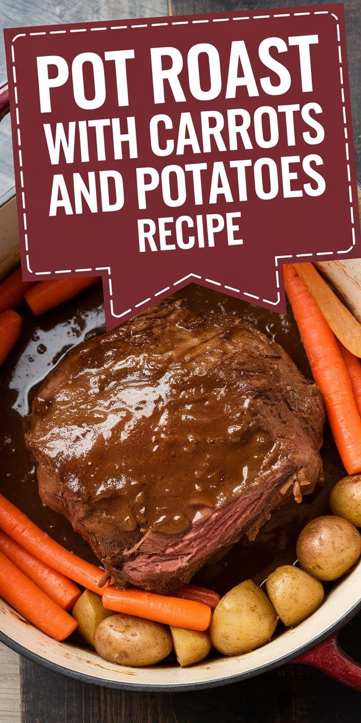 a pot roast with carrots and potatoes in it