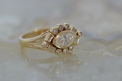 This is a 4.5 Gram 14K Yellow Gold Horizontal Marquise Cut Diamond Ring 1.5 ct., G color S2 Clarity, Size 6. It is pre owned but shows little if any wear. We specialize in fine & designer jewelry, watches & more. Marquis Diamond, Marquise Cut Diamond Ring, Marquise Diamond Engagement Ring, Marquise Diamond Ring, Platinum Diamond Engagement Rings, Yellow Diamond Rings, Marquise Cut Diamond, Ring Ideas, Marquise Diamond