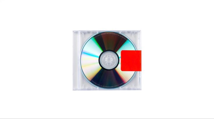 an empty cd case with a red square on the front and bottom cover is shown