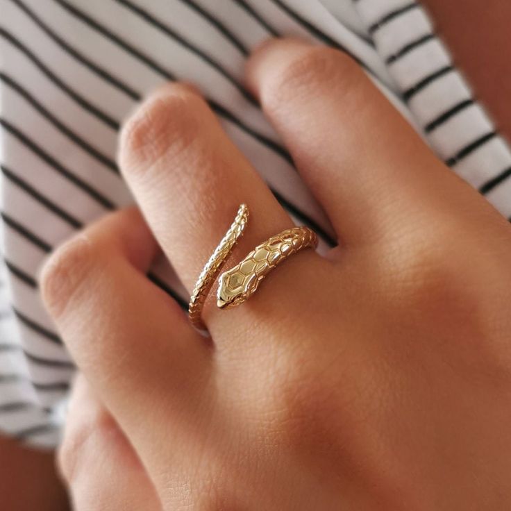 Snake Ring*14K Trendy Gold For Girl Birthday Gift*For Women Everyday Ring*Snake Gold Jewelry  # Features * Gram:1.90 gr(approximate weight) * Size: 15 mm * Production Method:CASTİNG +Hand Made Polish  * 14 K (0,585) in gold *Special Gift Box  *Like all precious jewels,it comes in its own gift box. *Can include a little gift note  *The Gold Body Of The Ring İs Polished By Hand. *Available in White gold or Rose Gold choosing Enter the Name You Want  in the Ring Fine Jewelry Open Snake Ring As Promise Ring, Snake-shaped Yellow Gold Wedding Ring, Adjustable Fine Jewelry Snake Ring For Anniversary, Gold Snake-shaped Diamond Ring For Anniversary, Yellow Gold Snake Ring For Anniversary, Gold Snake-shaped Ring For Anniversary, Gold Snake Shape Rings For Anniversary, Fine Jewelry Snake-shaped Rings For Gifts, Gold Snake-shaped 14k Ring