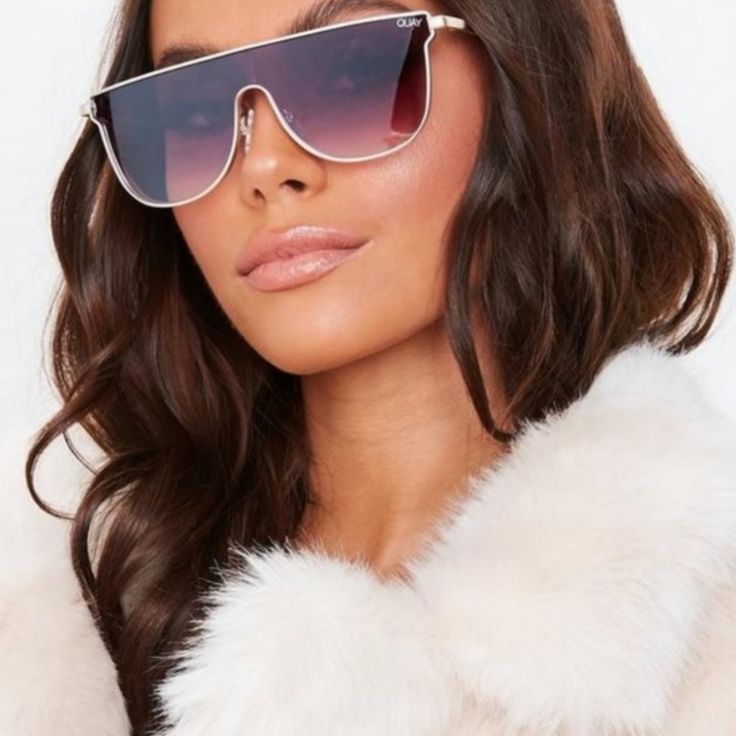 Brand New, Comes With Case Chic Purple Sunglasses With Mirrored Lenses, Chic Purple Sunglasses With Uva Protection, Trendy Purple Shield Sunglasses For Summer, Quay Australia, Colored Sunglasses, Sunglasses Accessories, Sunglasses Women, Australia, Women Accessories