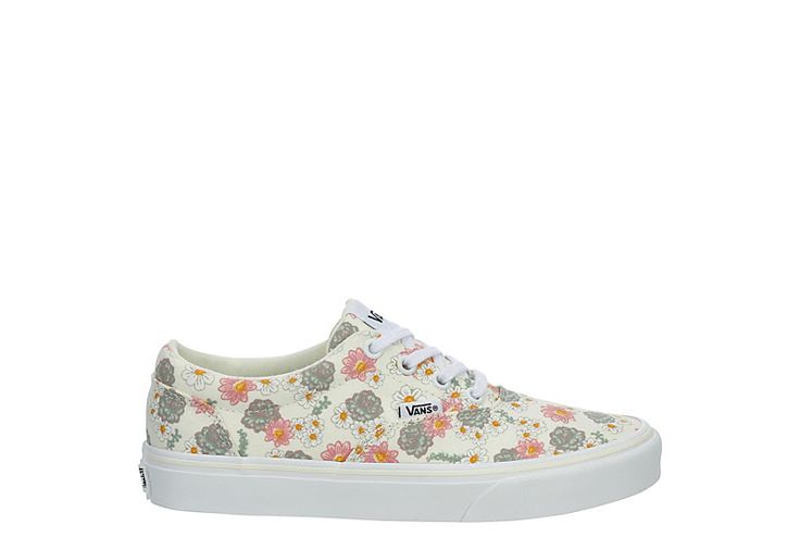 Vans Doheny Womens Sneaker Stay cool and casual in the Doheny womens Sneaker , inspired by the Vans Authentic. Featuring a breathable canvas upper , this lace-up Shoe has a cool floral design. A vulcanized midsole & signature waffle outsole cushion each step, offering elevated traction as well as style. Canvas/suede upper Lace-up closure Floral printVulcanized midsoleWaffle Rubber outsole Casual Spring Sneakers With White Laces, Casual Summer Sneakers With White Laces, Vans Floral Print Sneakers For Summer, Vans Floral Print Summer Sneakers, Cotton Sneakers With Floral Print For Spring, Vans Textile Sneakers For Spring, Vans Sneakers With Laces For Spring, Vans Lace-up Sneakers For Summer, Vans Sneakers For Spring