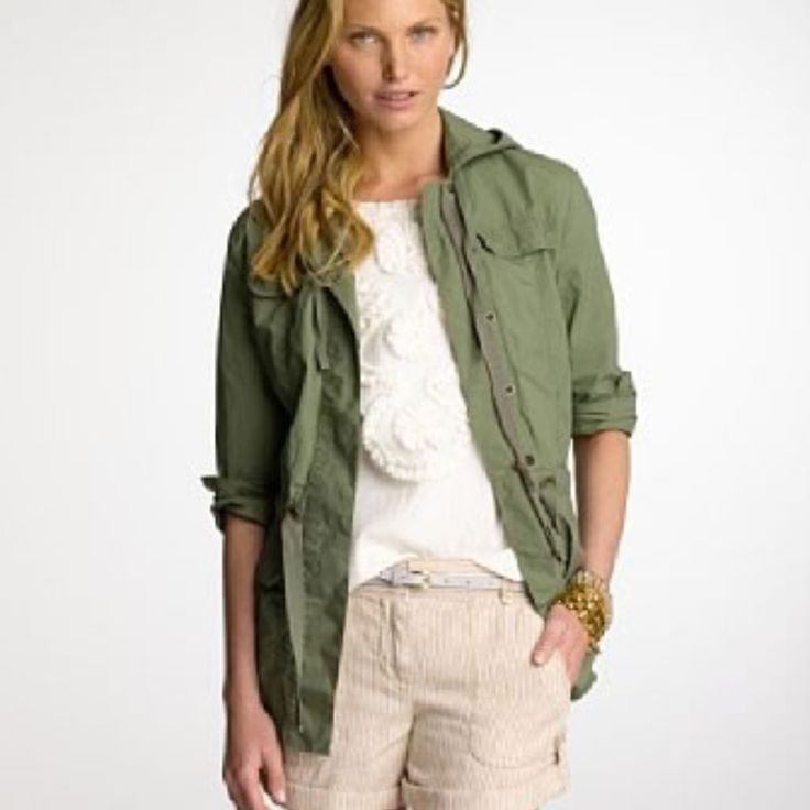 Pit-To-Pit :55cm Length:59 Cm 100% Cotton Olive Jacket Outfit, Hiking Summer, Olive Jacket, Cargo Jacket, Sporty Chic, Utility Jacket, Outdoor Outfit, Jacket Outfits, Classy Outfits