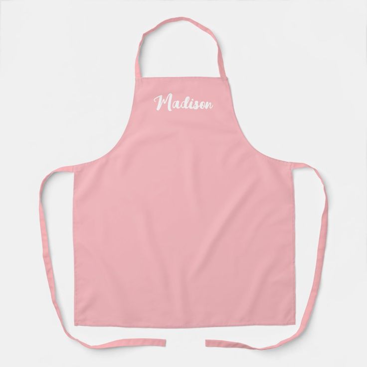 a pink apron with the word mattton on it's front and back side