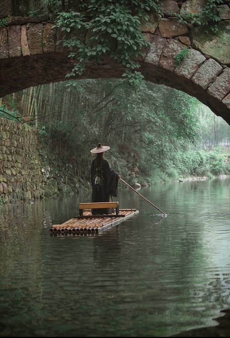 nature, water, river, one, bridge, canal, man, travel, adult, recreation, wood, rain, reflection, art, lake Ancient Asia, The Tao, Chinese Aesthetic, Our Energy, Image Swag, Japan Aesthetic, Aesthetic Japan, The Present Moment, Present Moment