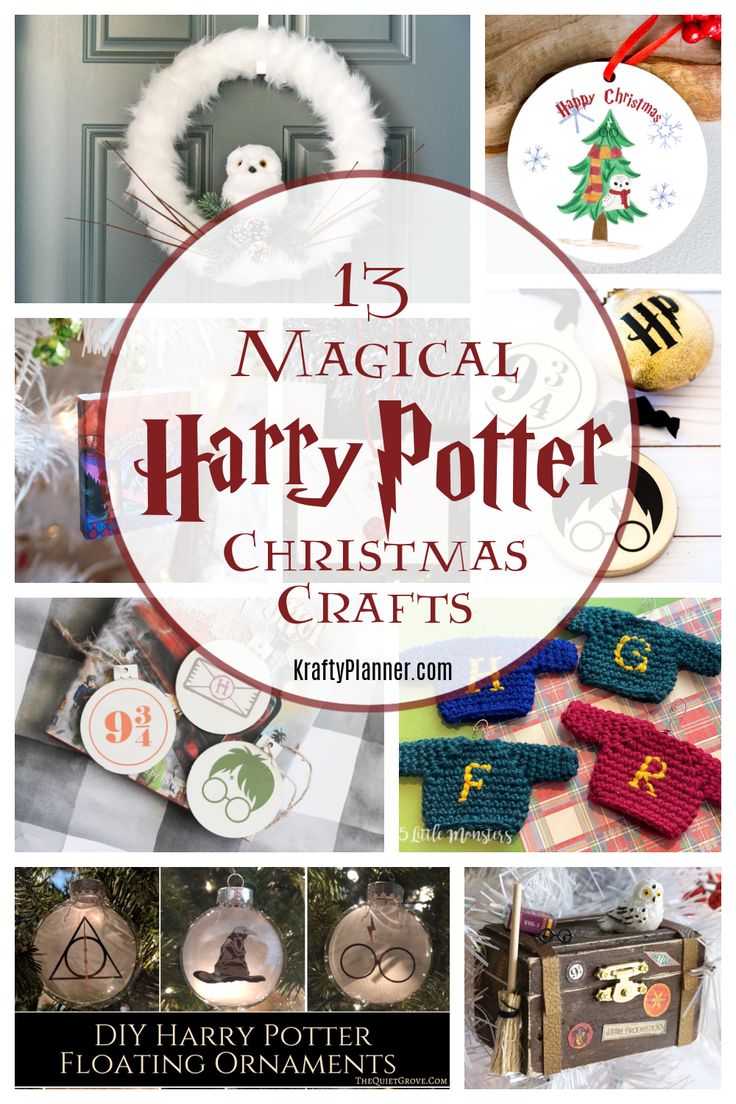 harry potter christmas crafts with text overlay