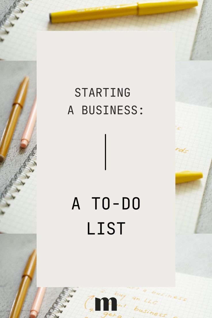 four different photos with the words starting a business i to - do list on them