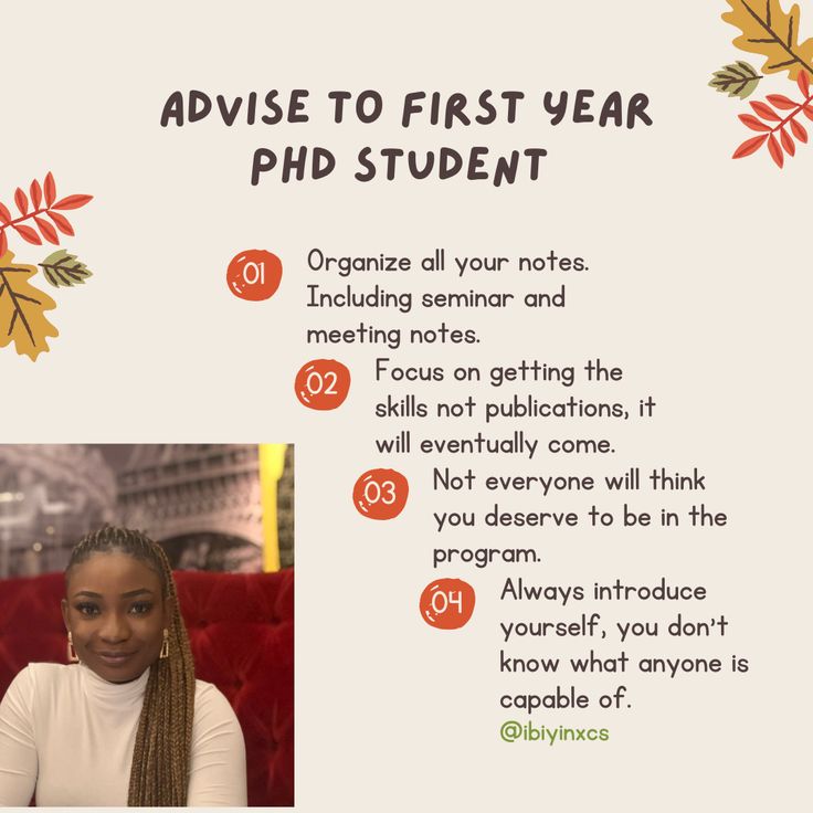 a woman with braids sitting in front of a sign that says advice to first year ph