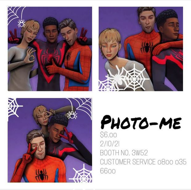 the spider - man and his friends are posing for pictures