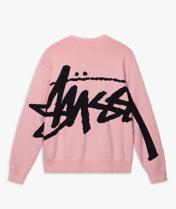 Stussy Women, Stussy Logo, Logo Knit, Knitted Sweater, Pink Sweater, Streetwear Fashion, Sweater Hoodie, Knit Sweater, Cardigans