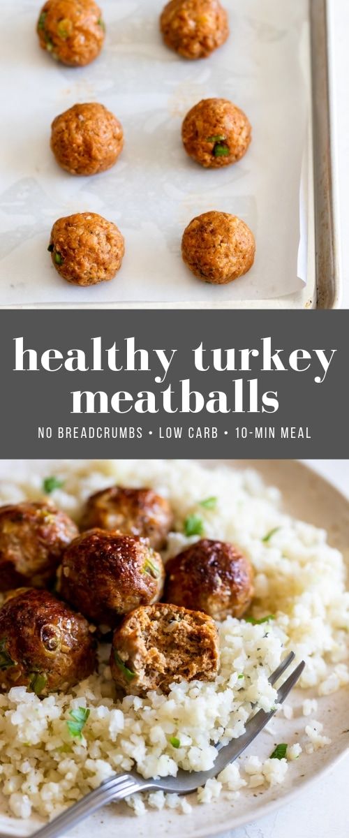 healthy turkey meatballs on top of white rice