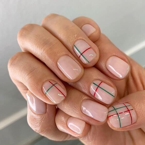 Short Winter Manicure, Neat Nails, Ideas Uñas, Nail Time, Plaid Nails, Christmas Gel Nails, Cute Gel Nails, Short Nail, Glam Nails