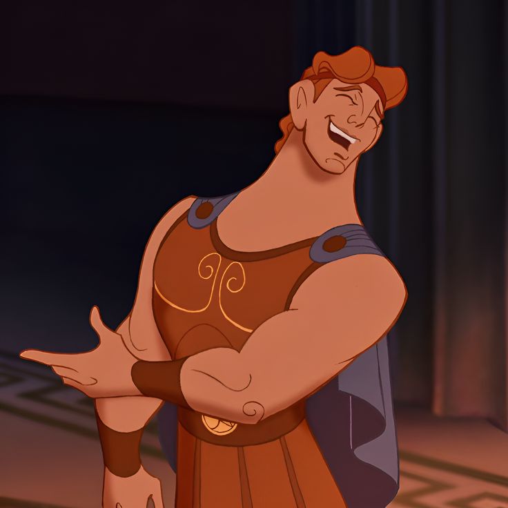 a cartoon character is smiling and holding his hands out in front of him, with one hand on his hip