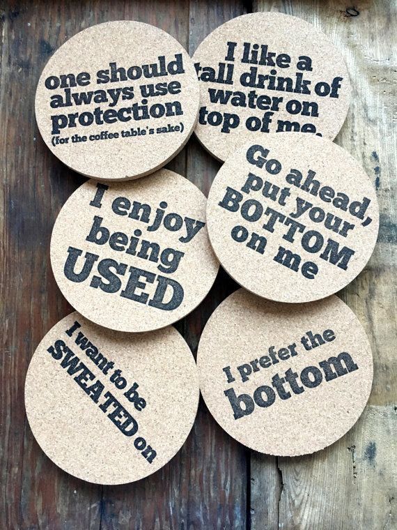 six coasters that say i cannot't drink the water on them, but they are