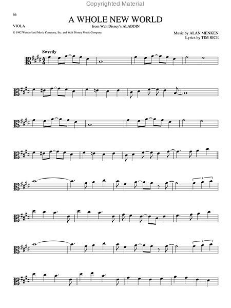 sheet music with the words'a whole new world '