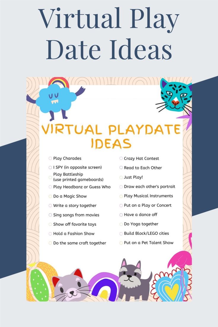 the virtual play date ideas flyer