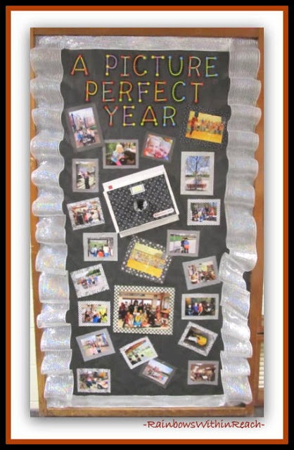 a picture perfect year is displayed on a bulletin board