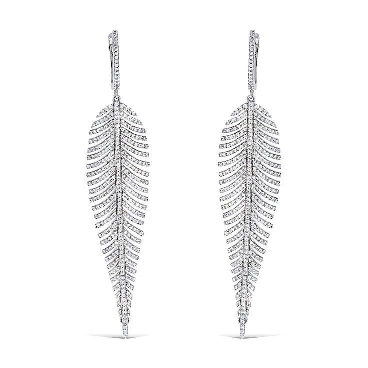 Feather Earrings Elegant Feather Drop Earrings, Elegant Feather Dangle Earrings, Elegant Dangle Feather Earrings, Elegant Silver Feather Earrings, Elegant Dangle Earrings With Feathers, Real Diamond Earrings, Silver Statement Earrings, Jewelry Boutique, Statement Drop Earrings