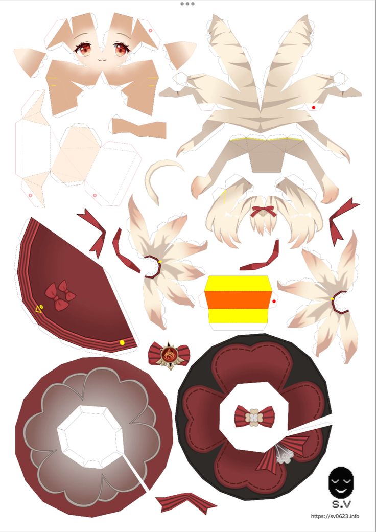 the paper doll is made up of many different types of hats and hair accessories,