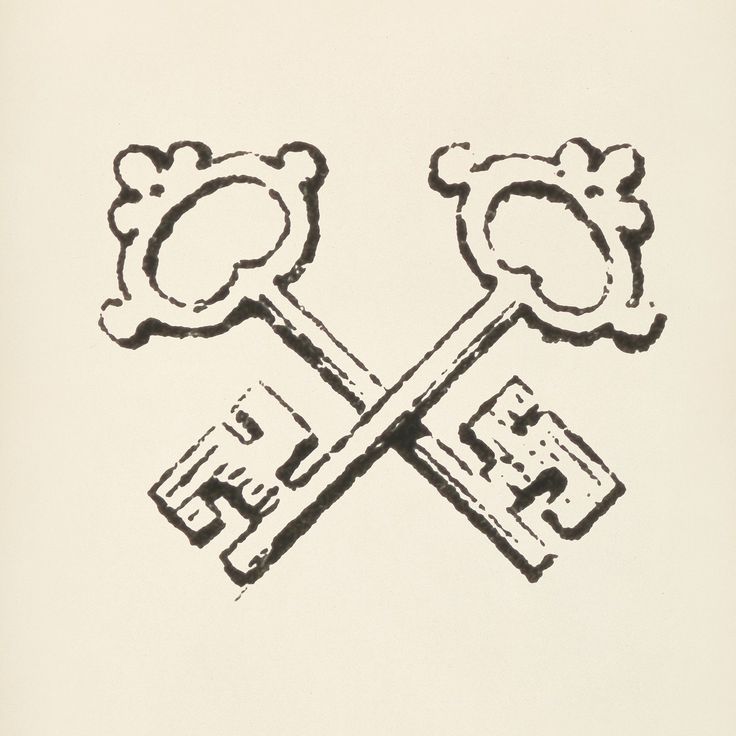 an image of two keys in the shape of a skull and crossbones on a piece of paper