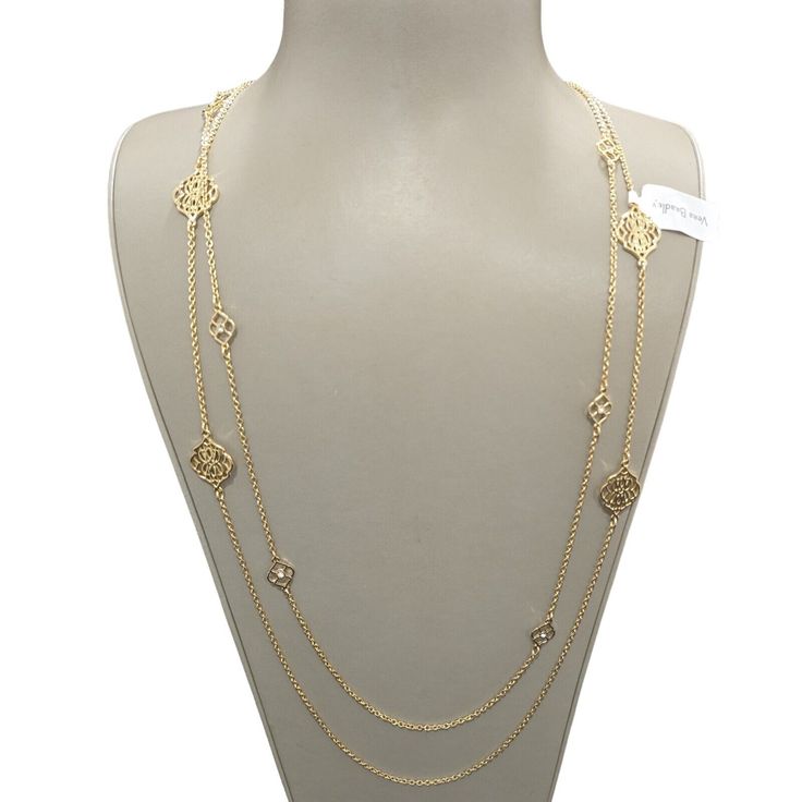 Vera Bradley Women's Signature Double Layer Station Necklace Gold Tone  NWT Station Necklace, Fashion Jewelry Necklaces, Clear Rhinestones, Necklace Gold, Fashion Watches, Vera Bradley, Double Layer, Jewelry Necklace Pendant, Jewelry Watches