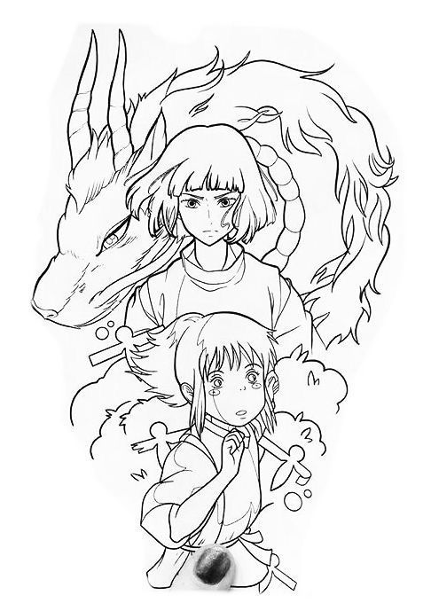 Manga Outline Drawing, Ghibli Outline Art, Howls Moving Castle Coloring Pages, Studio Ghibli Sketch Drawings, Ghibli Coloring Pages, Studio Ghibli Coloring Pages, Studio Ghibli Drawings, Ghibli Tattoo, Coloring Pages Inspirational