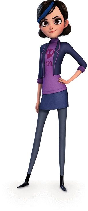 a cartoon character is standing with her hands on her hips and looking at the camera