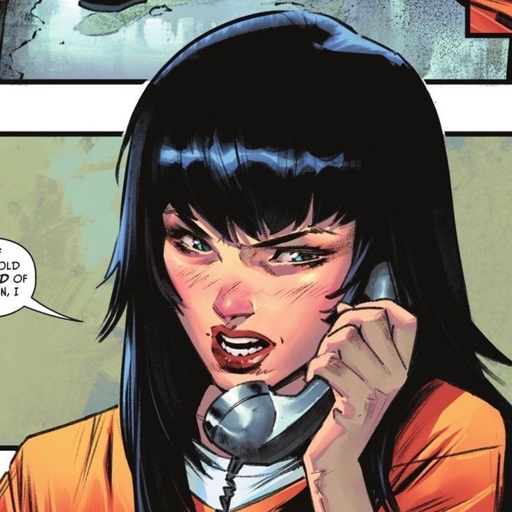 a woman talking on a cell phone in a comic strip