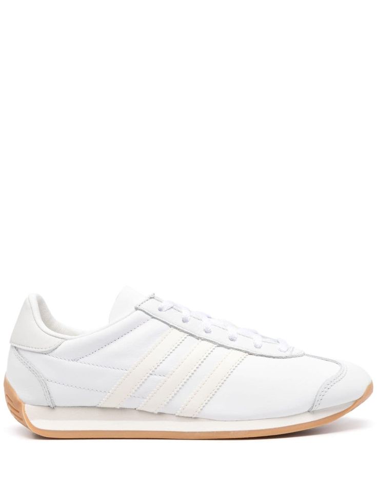 Adidas Country OG Leather Sneakers - Farfetch Custom Adidas Logo Leather Sneakers For Sports, Custom Adidas Leather Sneakers For Sports, Custom Leather Adidas Sneakers For Sports, Classic Adidas Sneakers With Rubber Sole, Adidas White Sneakers With Contrast Sole, Adidas Sneakers With Rubber Sole For Jogging, Adidas Jogging Sneakers With Rubber Sole, Adidas Sporty Sneakers With Contrast Sole, Leather Adidas Sneakers For Jogging