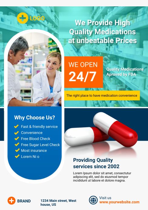 260+ customizable design templates for ‘pharmacy’ Pharmacy Flyer Design, Pharmacy Poster Design, Pharmacy Poster, World Pharmacist Day, Medical Flyer, Medical Poster, Prayer Images, Medical Posters, Health Poster