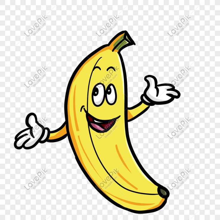 a cartoon banana with arms and legs