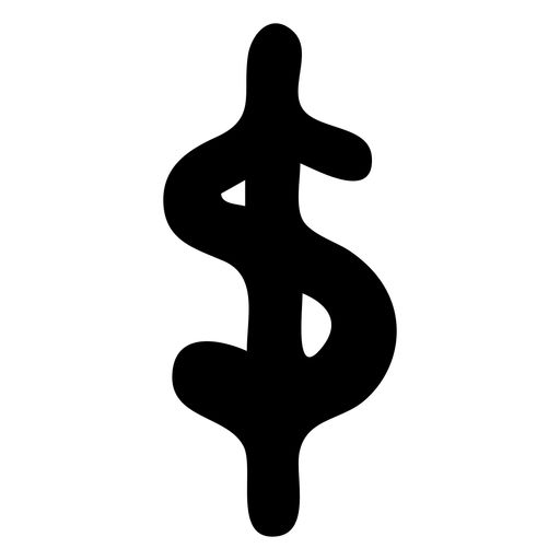 a black and white image of a dollar sign with the letter s in it's center