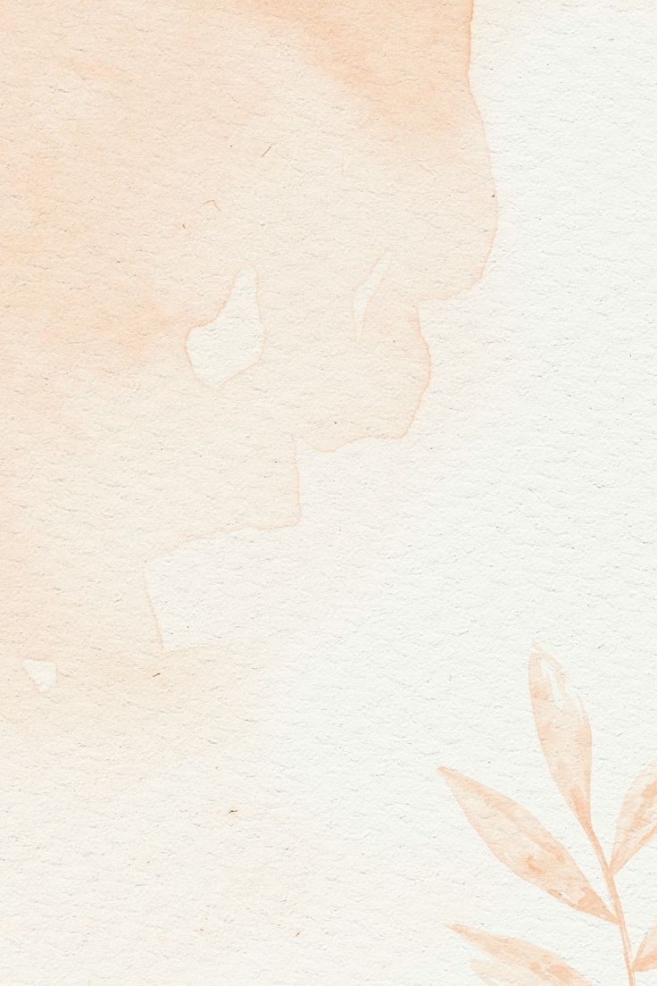 an orange and white watercolor painting with flowers in the foreground, against a pale background