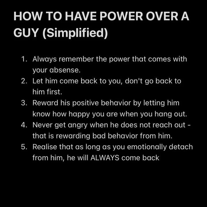 a black background with the words how to have power over a guy simplified