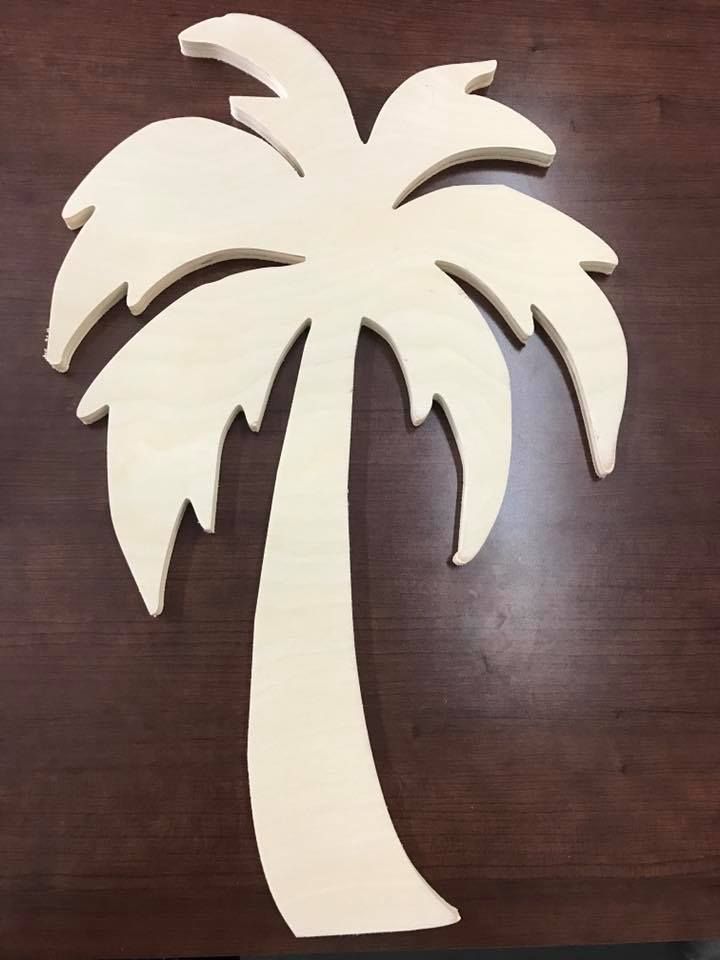 Wood - Palm Tree-- 18in Laser Cut Wood Crafts, Wood Product, Birch Ply, Wood Craft, Balloon Decorations Party, Wood Cutouts, Laser Cut Wood, Unfinished Wood, Birch Wood