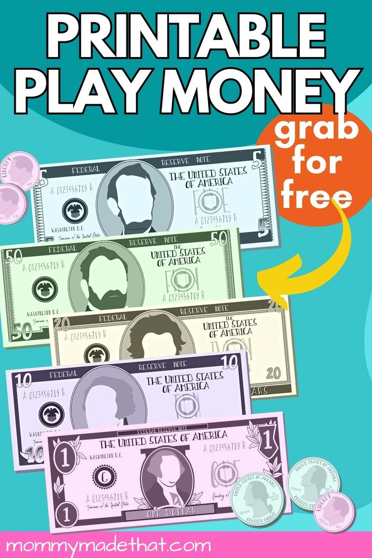 the printable play money game for kids