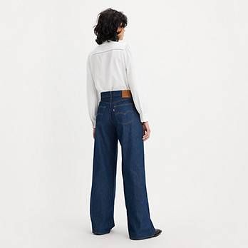 Baggy Dad Wide Leg Women's Jeans - Dark Wash | Levi's® US Levi's Wide Leg Jeans For Everyday Wear, Levi's Wide Leg Denim Flare Jeans, Levi's Relaxed Fit Wide Leg Flare Jeans, Levi's Wide Leg Rigid Denim Jeans, Levi's Wide Leg Rigid Denim Bottoms, Levi's Relaxed Fit Wide Leg Jeans, Levi's Wide Leg Medium Wash Jeans, Levi's Casual Wide Leg Flare Jeans, Levi's Wide Leg Flare Jeans Casual Style