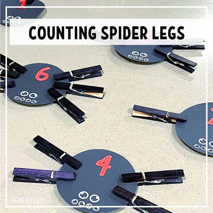 the numbers are arranged on top of each other to spell out counting spider legs