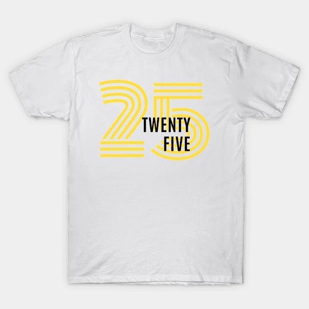 the twenty five logo on a white t - shirt