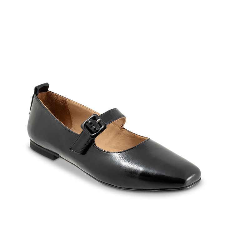 Bueno-Eliana Mary Jane Flat Stylish and versatile, the Eliana Mary Jane flat from Bueno will elevate any outfit. Crafted with a leather footbed and a durable rubber sole, this pair offers lasting comfort and reliable support. The square toe and the low heel complement its classic design. Office Closed Toe Flats With Removable Insole, Office Flats With Medium Width And Closed Toe, Office Flats Closed Toe, Ballet Flats With Buckle Closure For Work, Leather Round Toe Ballet Flats For Office, Almond Toe Ballet Flats With Buckle For Work, Workwear Slip-on Ballet Flats With Round Toe, Synthetic Leather Shoes With Removable Insole For Work, Workwear Synthetic Leather Shoes With Removable Insole