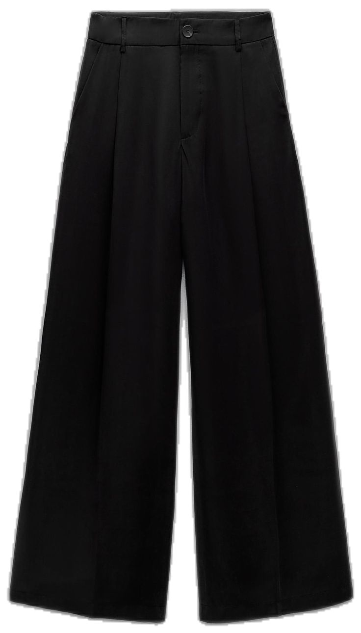 Zara Business Casual Pants With Belt Loops, Zara Business Casual Bottoms With Welt Pockets, Trendy Straight Dress Pants With Belt Loops, Trendy Dress Pants With Belt Loops, Zara Pants With Welt Pockets For Work, Trendy High-waisted Dress Pants With Belt Loops, Trendy Pants With Belt Loops For Work, Trendy Workwear Bottoms With Belt Loops, Zara Straight Leg Bottoms With Belt Loops