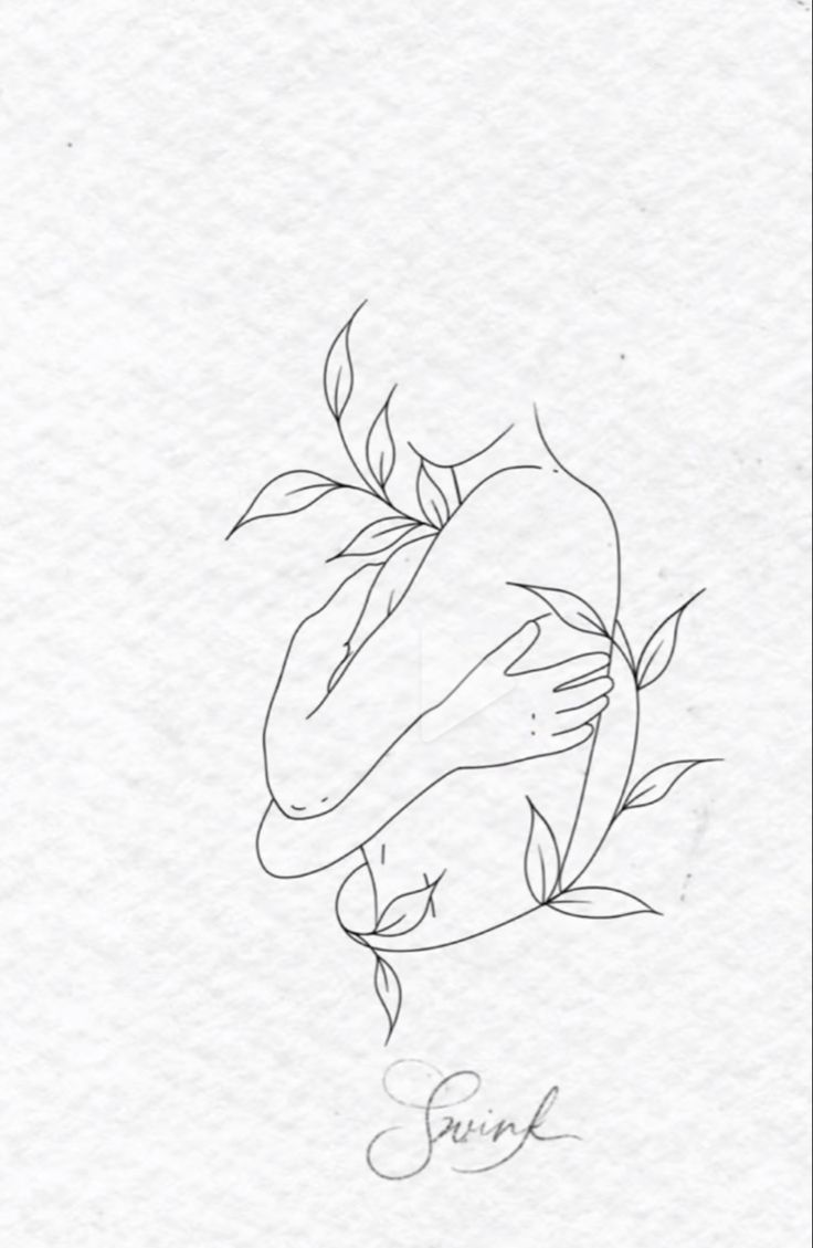 a drawing of a woman with leaves on her head and the word spirit written in cursive writing