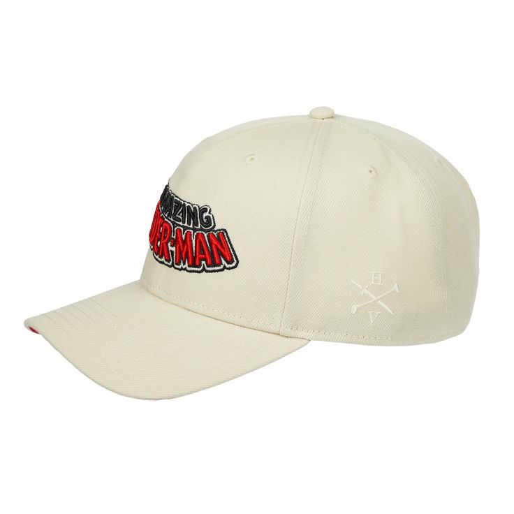 Embroidered logo on front Adjustable snapback Structured, pre-curved fit Flexible fit One size fits most Imported Officially licensed Marvel merchandise Logo Cotton Baseball Cap With Flat Brim, Cotton Baseball Cap With Logo And Flat Brim, Flat Brim Cotton Baseball Cap With Logo, Cotton Snapback Baseball Cap For Fans, Curved Bill Cotton Hat For Fan Merchandise, Cotton Curved Bill Hat For Fan Merchandise, Cotton Cap For Fan Merchandise, Cotton Fan Merchandise Cap, Logo Snapback Hat With Curved Bill For Streetwear