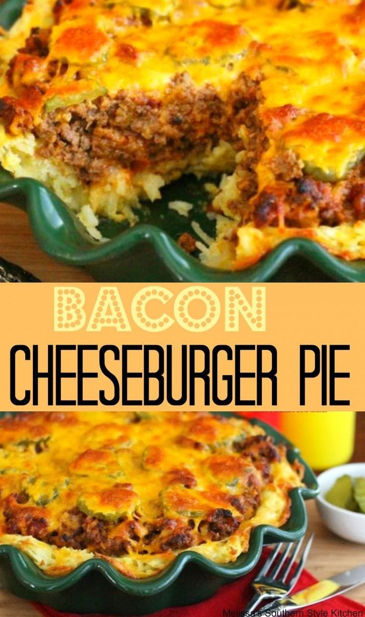 this bacon cheeseburger pie is an easy and delicious casserole that's ready to be eaten