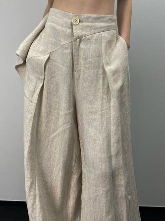 Fitted Linen Pants, Urban Shirt, Linen Wide Leg Pants, Plain Pants, Checked Blouse, Zipper Pants, Linen Blend Pants, Wide Leg Linen Pants, Loose Shirts