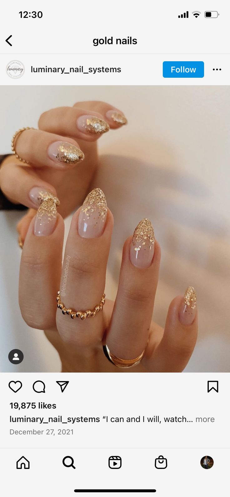 Nails Nye, January Nail Designs, Nye Nails, New Years Nail Designs, New Years Eve Nails, January Nails, Gold Glitter Nails, New Year's Nails, Xmas Nails