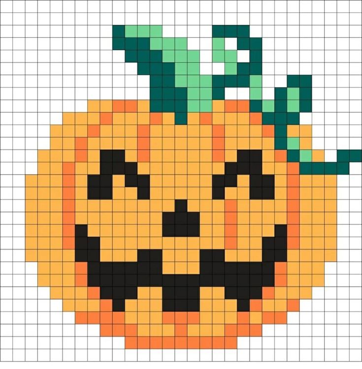 a cross stitch pattern with a pumpkin on it