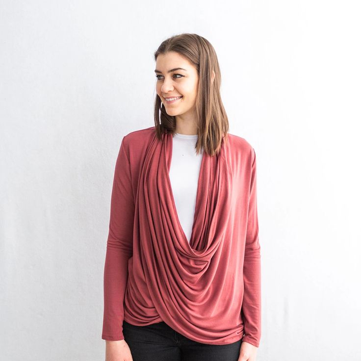 The Everyday Twist Top - Encircled.co Fall Layering Wrap Top, Winter Wrap Tops For Layering, Fall Wrap Top, Stretch Wrap Top For Fall, Long Sleeve Faux Wrap Top For Layering, Versatile Long Sleeve Top With Thumbholes For Fall, Versatile Wrap Tops For Fall, Versatile Stretch Wrap Cardigan, Versatile Wrap Top For Loungewear