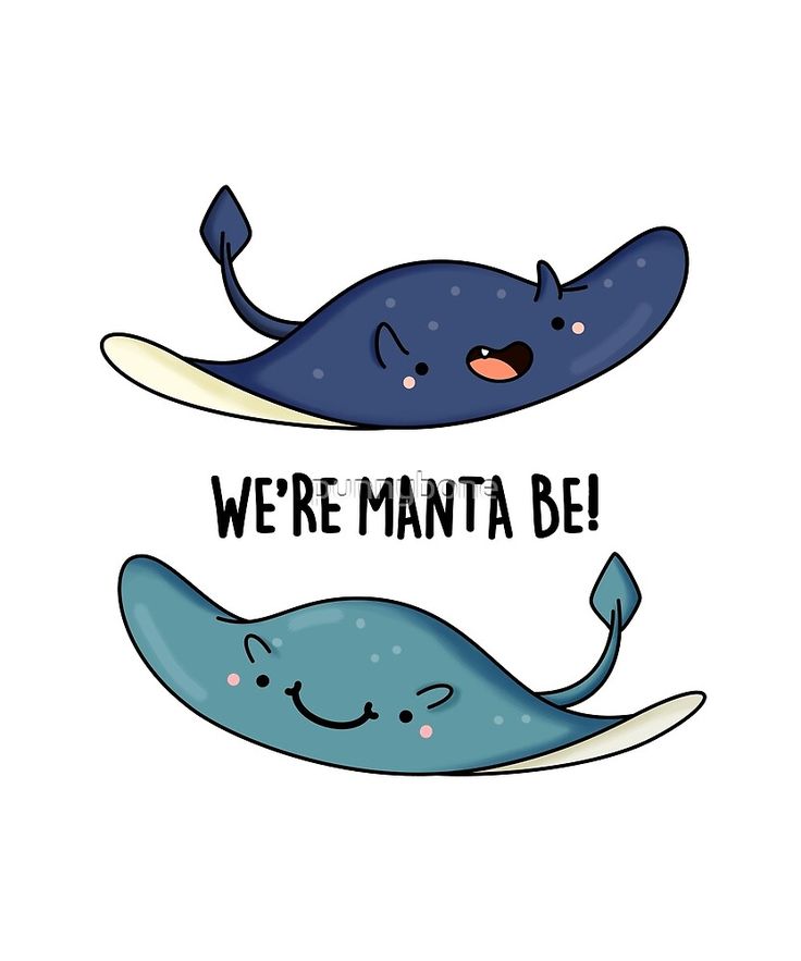 two cartoon whales with the words we're manata bel